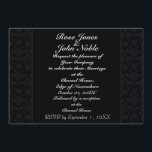 Duplex (Charcoal) Wedding Invitation Kaart<br><div class="desc">Duplex (Charcoal) Wedding Invitation</div>