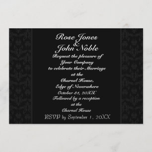 Duplex (Charcoal) Wedding Invitation Kaart