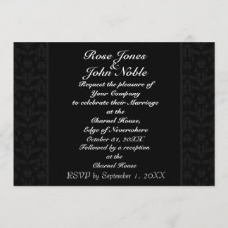 Duplex (Charcoal) Wedding Invitation Kaart