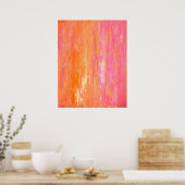 "Duplicaat" Roze en Oranje Abstracte kunst Poster (Keuken)