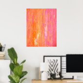 "Duplicaat" Roze en Oranje Abstracte kunst Poster (Thuiskantoor)
