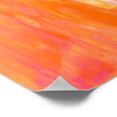 "Duplicaat" Roze en Oranje Abstracte kunst Poster (Hoek)