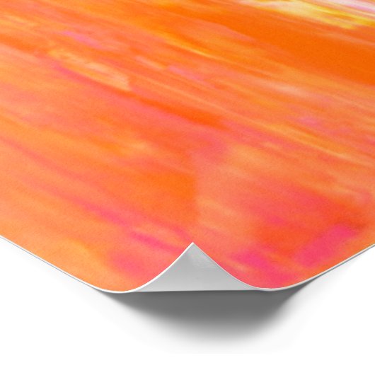 "Duplicaat" Roze en Oranje Abstracte kunst Poster (Hoek)