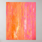 "Duplicaat" Roze en Oranje Abstracte kunst Poster (Voorkant)