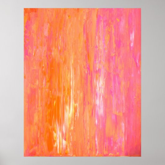 "Duplicaat" Roze en Oranje Abstracte kunst Poster (Voorkant)