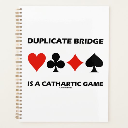 Duplicate Bridge is een Cathartic Game Kaart pak Planner (Voorkant)