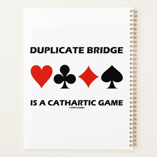 Duplicate Bridge is een Cathartic Game Kaart pak Planner (Achterkant)