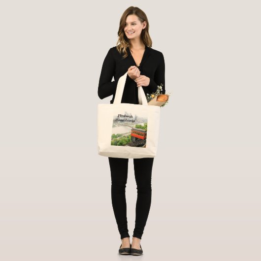 Duquesne Inline in Pittsburgh Pennsylvania Grote Tote Bag (Voorkant (model))