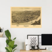 Duquesne, PA Panoramic Map - 1897 Poster (Thuiskantoor)