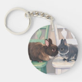 Durable Acrylic Key Chain - Two Rabbits Sleutelhanger (Voorkant)