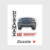 Duramax LBZ Black Truck Sticker met rode strepen (Vel)