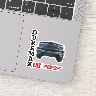 Duramax LBZ Black Truck Sticker met rode strepen