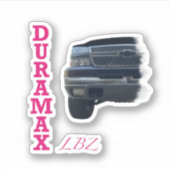 Duramax LBZ Black Truck Sticker met roze strepen (Voorkant)