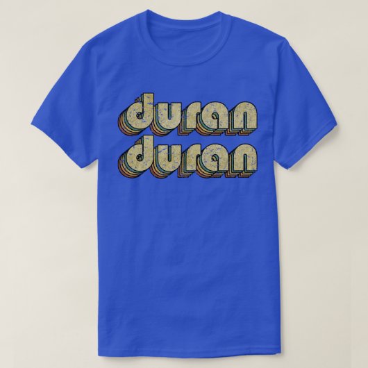 Duran Duran Rainbow Typography Style 70s T-shirt (Design voorkant)