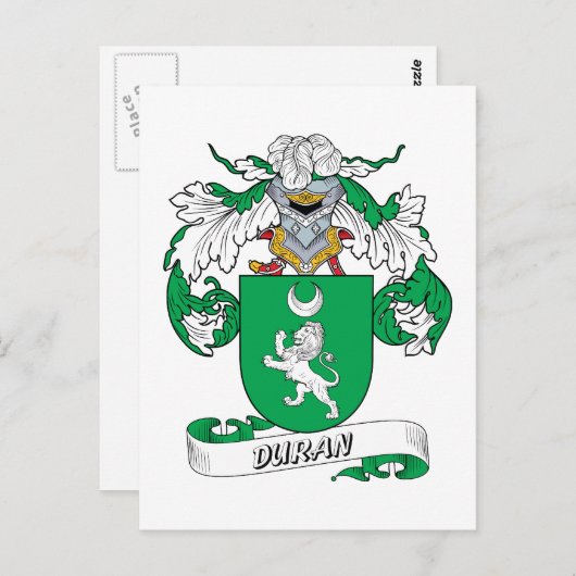 Duran Family Crest Briefkaart (Voorkant / Achterkant)