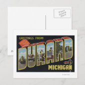 Durand, Michigan - Large Letter Scenes Briefkaart (Voorkant / Achterkant)