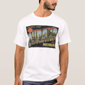 Durand, Michigan - Large Letter Scenes T-shirt (Voorkant)