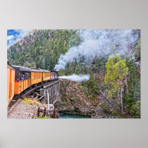 Durango And Silverton Railroad Locomotief Blowdown Poster