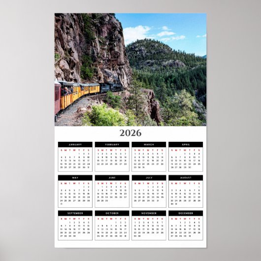 Durango Colorado Bergtrein 2026 Kalender Poster (Voorkant)