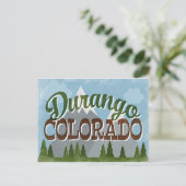 Durango Colorado Fun Retro Snowy Mountains Briefkaart (Staand voorkant)
