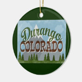Durango Colorado Fun Retro Snowy Mountains Keramisch Ornament (Links)