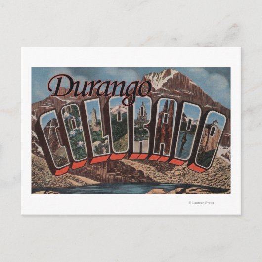 Durango, Colorado - grote letterscènes Briefkaart (Voorkant)
