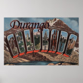 Durango, Colorado - grote letterscènes Poster (Voorkant)
