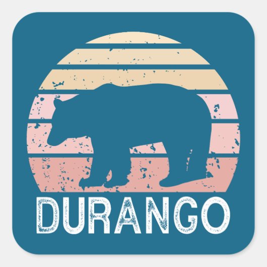 Durango Colorado Retro Beer Vierkante Sticker (Voorkant)