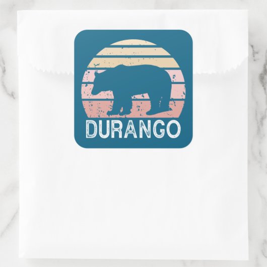 Durango Colorado Retro Beer Vierkante Sticker (Tas)