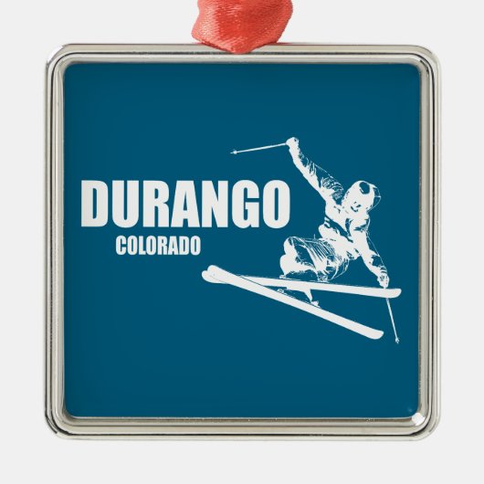 Durango Colorado Skier Metalen Ornament (Voorkant)