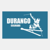 Durango Colorado Skier Rechthoekige Sticker (Voorkant)