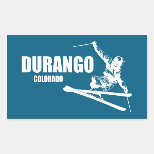 Durango Colorado Skier Rechthoekige Sticker (Voorkant)