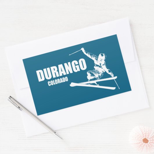 Durango Colorado Skier Rechthoekige Sticker (Envelop)