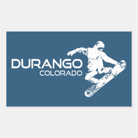 Durango Colorado Snowboarder Rechthoekige Sticker (Voorkant)
