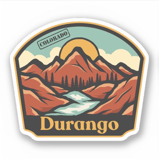 Durango, Colorado Sticker (Voorkant)