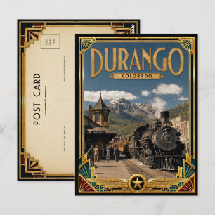 Durango Colorado Vintage Art Deco Gouden Tijdperk Briefkaart