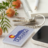 Durango Colorado wood mountains keychain (Voorkant Rechts)