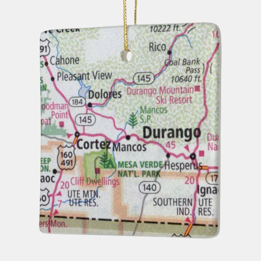 Durango en Cortez CO Keramisch Ornament (Links)