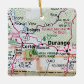 Durango en Cortez CO Keramisch Ornament (Voorkant)