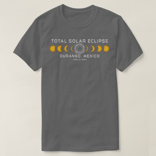 Durango Mexico Solar Eclipse 2024 April 8 Souvenir T-shirt (Design voorkant)