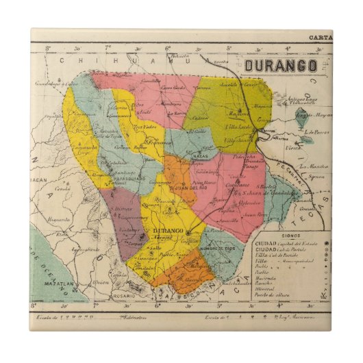 Durango, Mexico Tegeltje (Voorkant)