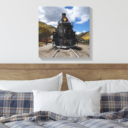 Durango & Silverton Narrow Gage Train Canvas Afdruk (Insitu (Slaapkamer))