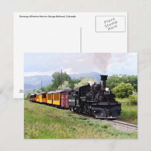 Durango & Silverton Railroad Engineer controleert Briefkaart (Voorkant / Achterkant)
