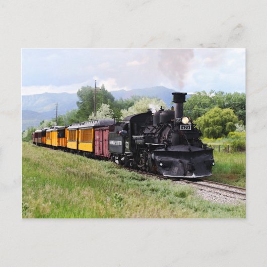 Durango & Silverton Railroad Engineer controleert Briefkaart (Voorkant)