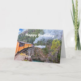 Durango & Silverton Railroad-locomotief op brug Kaart