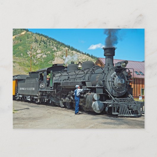 Durango & Silverton stoomlocomotief 480 Briefkaart (Voorkant)