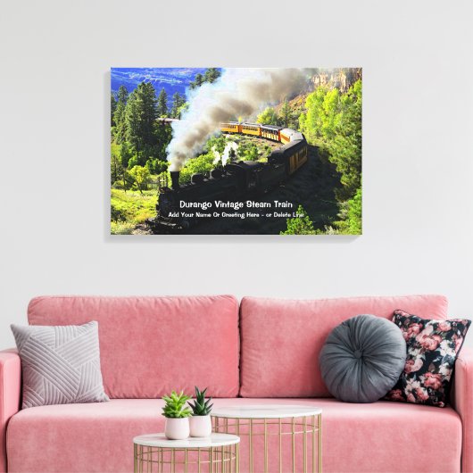 Durango  stoomtrein - Naam toevoegen Canvas Afdruk (Insitu (Woonkamer))