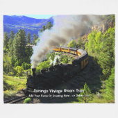 Durango  stoomtrein - Naam toevoegen Fleece Deken (Voorkant (Horizontaal))