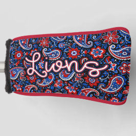 Durant Lions Golf - Blauwe paisley bloemen Golfheadcover
