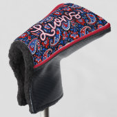 Durant Lions Golf - Blue paisley floral Golfheadcover (3/4 voorkant)